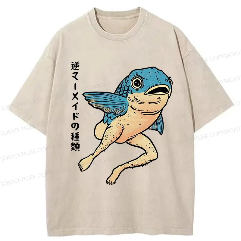 Tokyo-Tiger Types Of Reverse Mode Washed T-Shirt