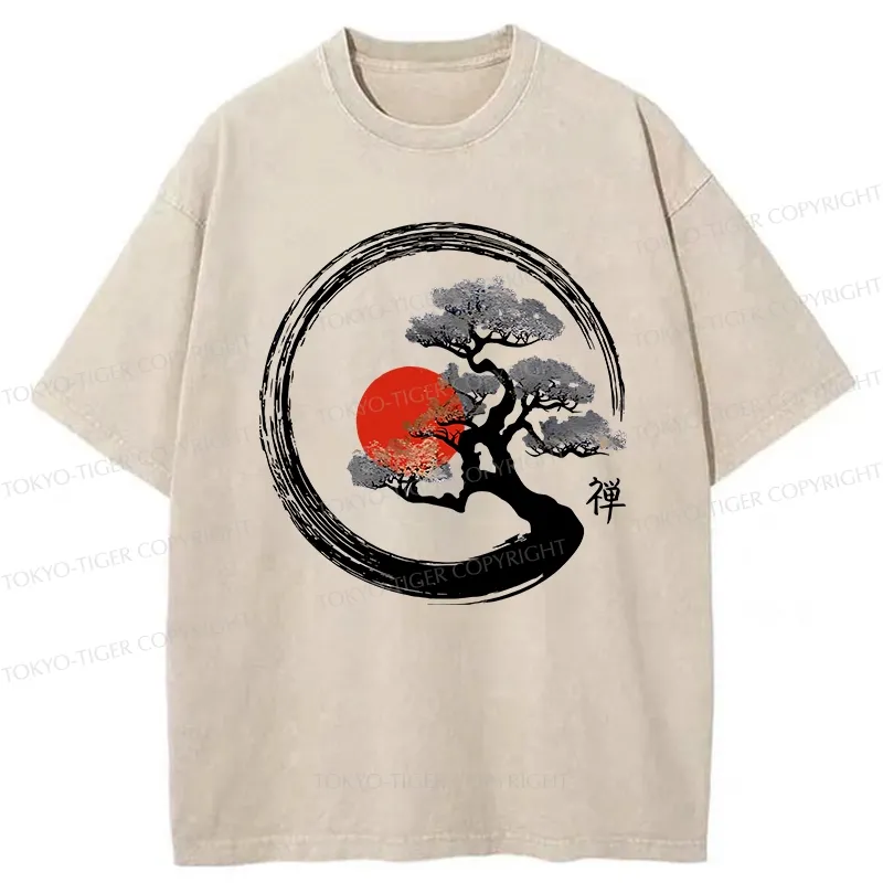 Tokyo-Tiger Vintage Bonsai Tree Washed T-Shirt Sale