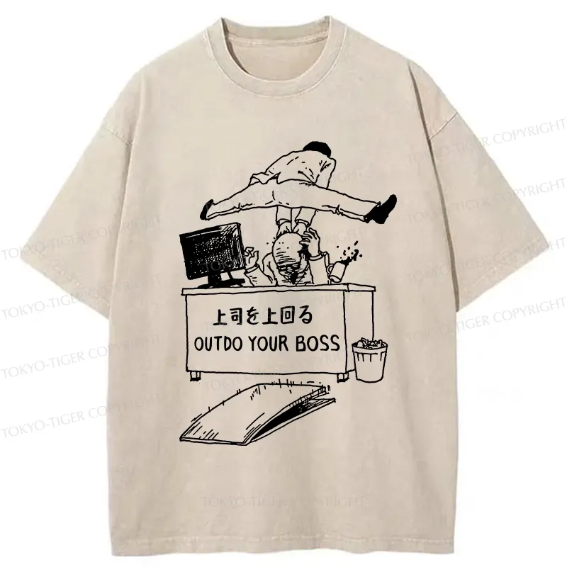 Tokyo-Tiger Outdo Your Boss Washed T-Shirt