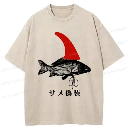 Tokyo-Tiger Camouflage Shark Washed T-Shirt