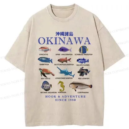 Tokyo-Tiger Okinawa Islands Fish Washed T-Shirt