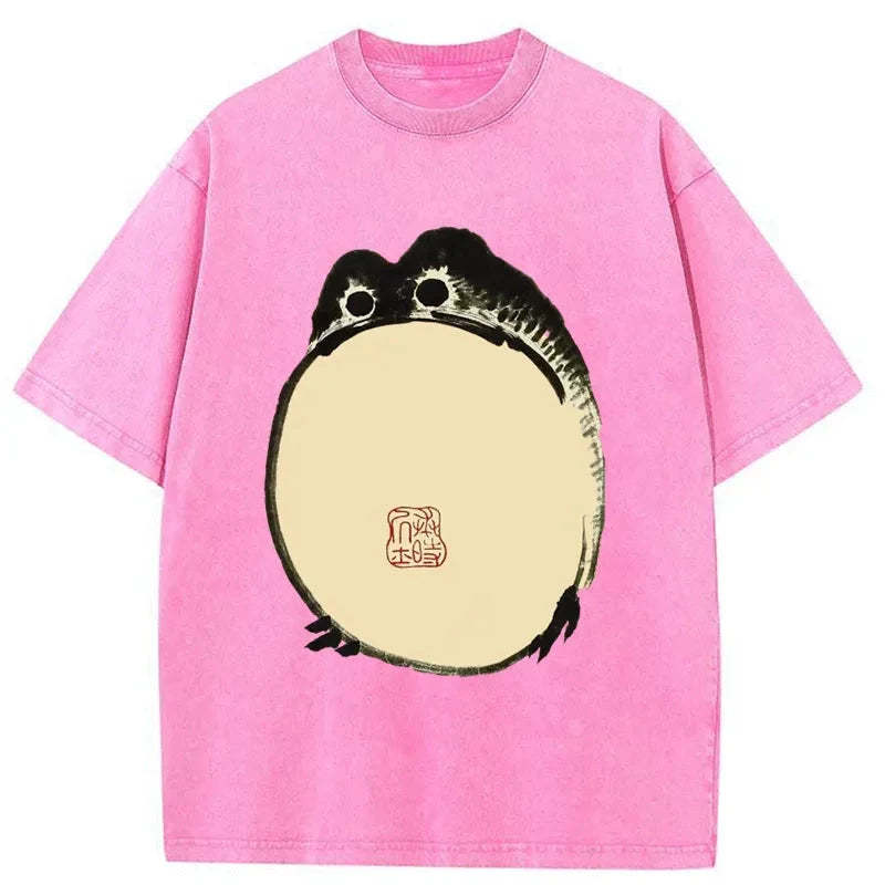Tokyo-Tiger Grumpy Frog Japanese Washed T-Shirt