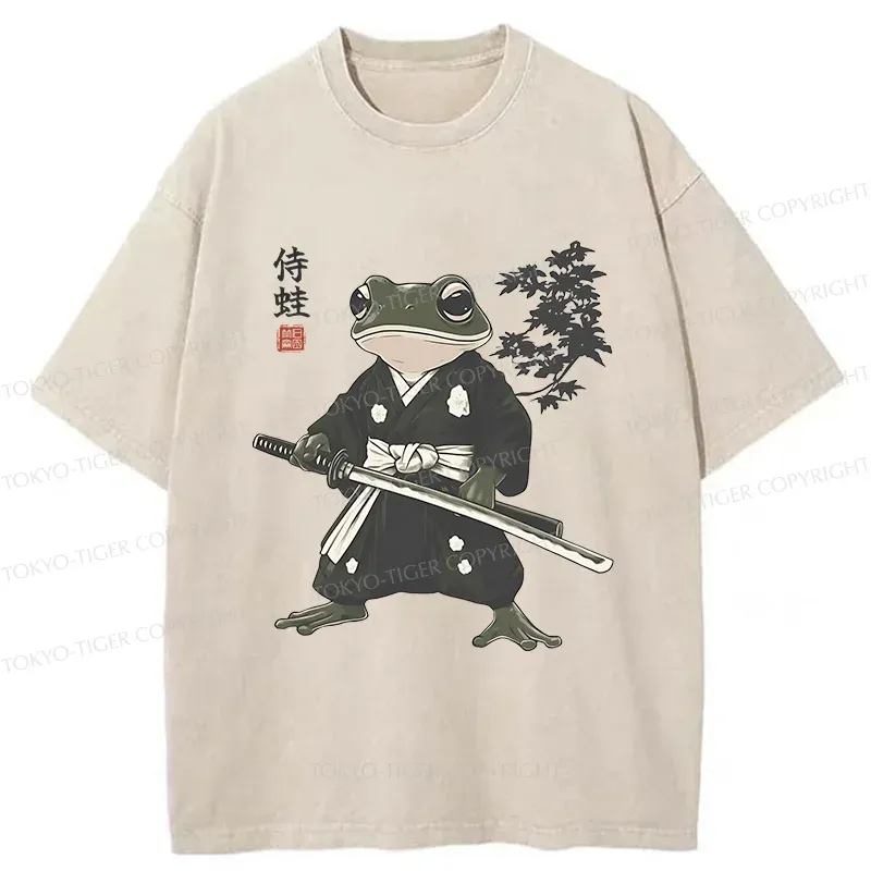Tokyo-Tiger Samurai Frog Washed T-Shirt