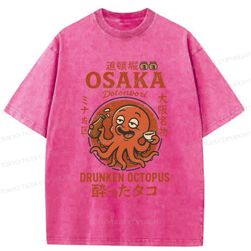 Tokyo-Tiger Dotonbori Octopu Washed T-Shirt