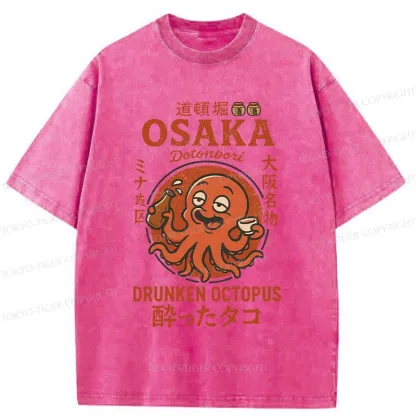 Tokyo-Tiger Dotonbori Octopu Washed T-Shirt