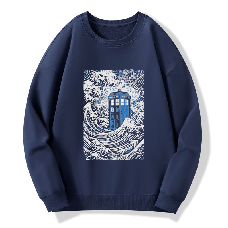 Tokyo-Tiger The Great Wave Off Tardis Sweatshirt