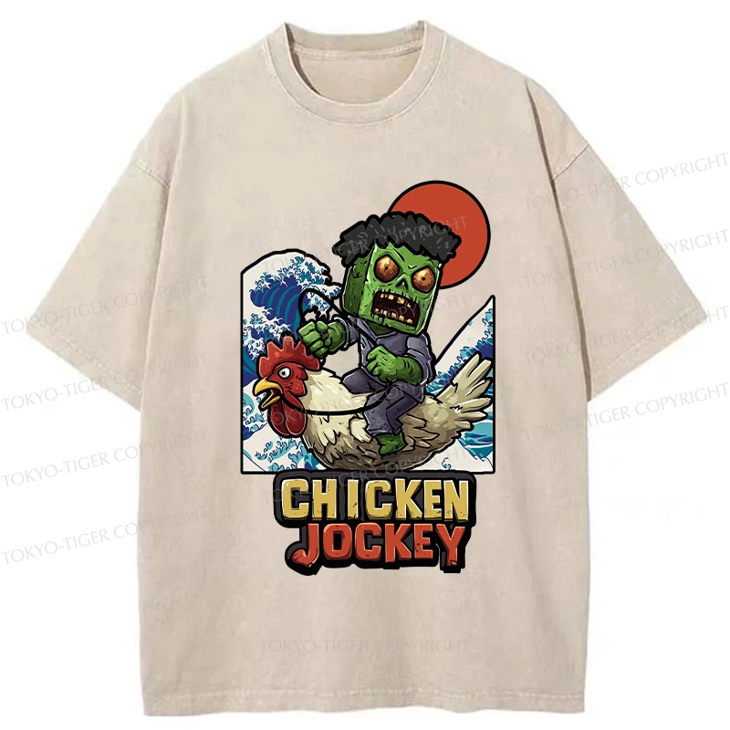 Tokyo-Tiger Chicken Jockey Washed T-Shirt
