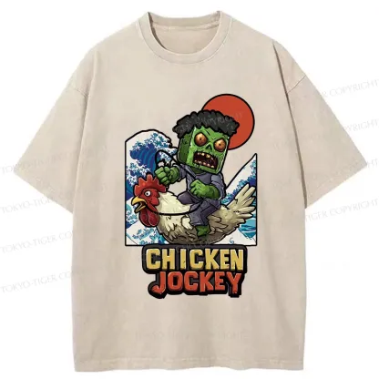 Tokyo-Tiger Chicken Jockey Washed T-Shirt