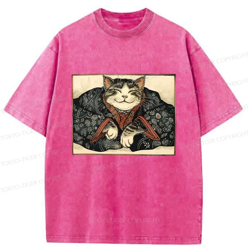 Tokyo-Tiger Kind Cat Washed T-Shirt