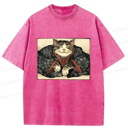 Tokyo-Tiger Kind Cat Washed T-Shirt