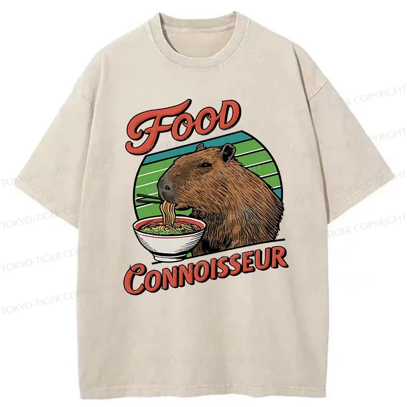 Tokyo-Tiger Gourmet Connoisseur Washed T-Shirt