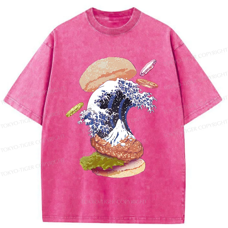 Tokyo-Tiger Delicious Burgers Washed T-Shirt