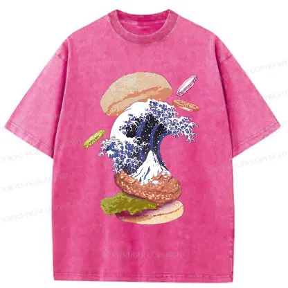 Tokyo-Tiger Delicious Burgers Washed T-Shirt