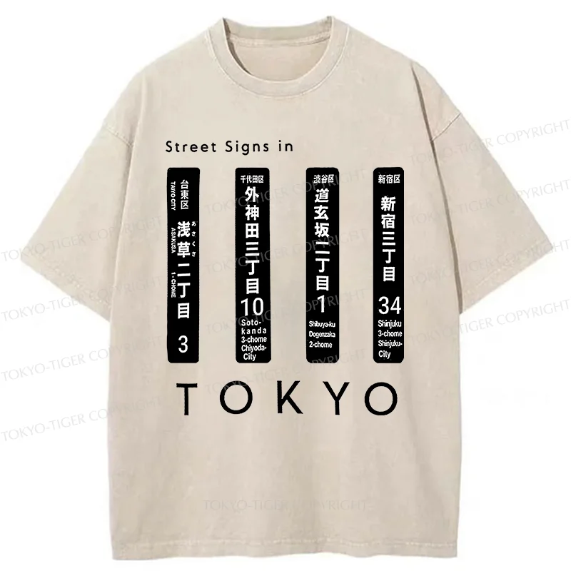 Tokyo-Tiger Tokyo Scenic Spot Washed T-Shirt