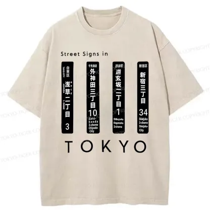 Tokyo-Tiger Tokyo Scenic Spot Washed T-Shirt