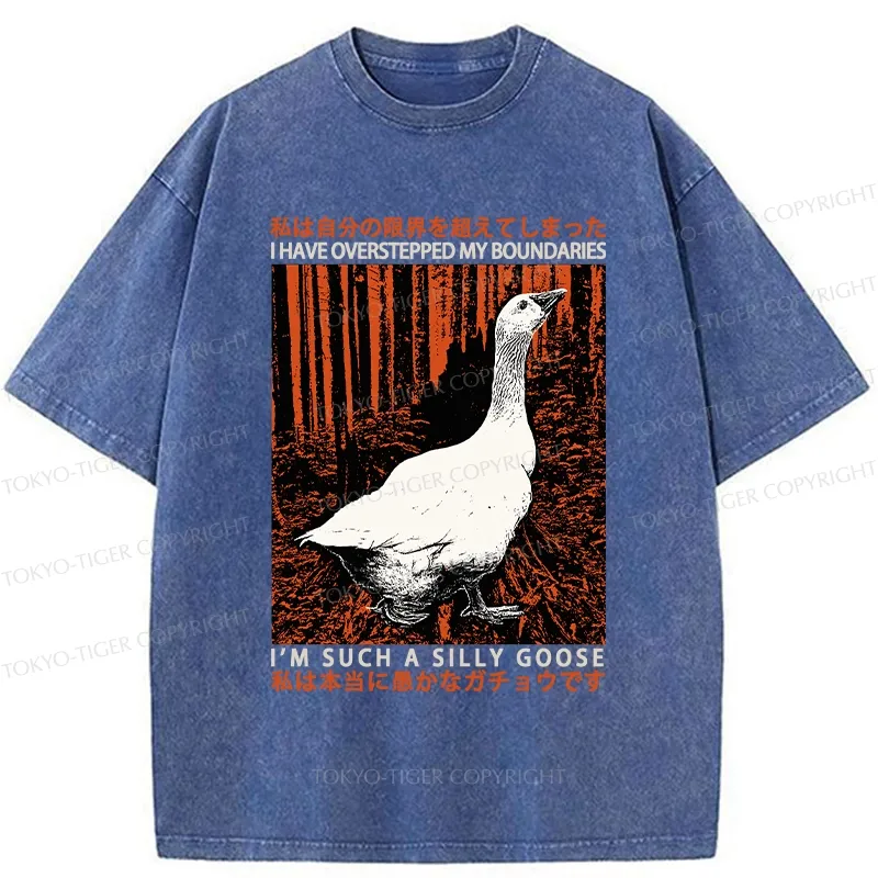Tokyo-Tiger Such A Silly Goose Funny Washed T-Shirt