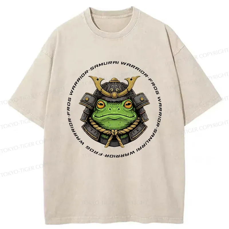 Tokyo-Tiger Serious Frog Warrior Washed T-Shirt