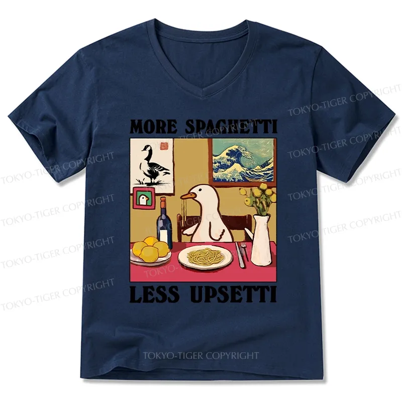 Tokyo-Tiger More Spaghetti Less Upsetti Goose V-Neck Classic T-Shirt