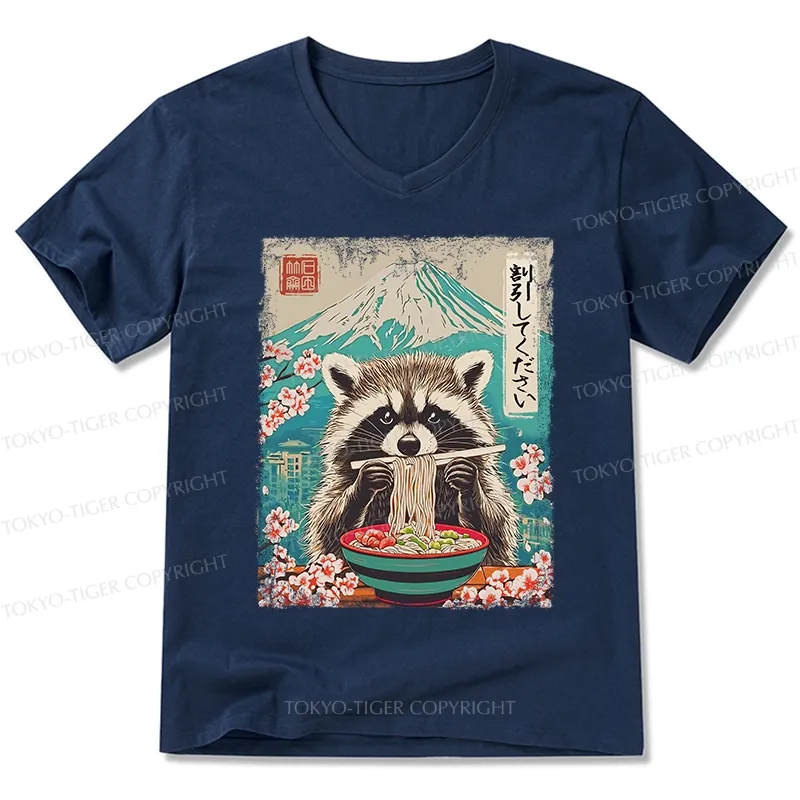 Tokyo-Tiger Please Give Raccoon A Discount V-Neck Classic T-Shirt