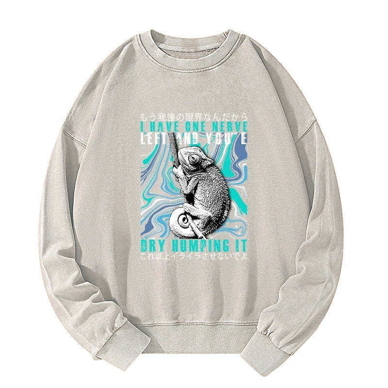 Tokyo-Tiger I Have One Nerve Chameleon Washed Sweatshirt