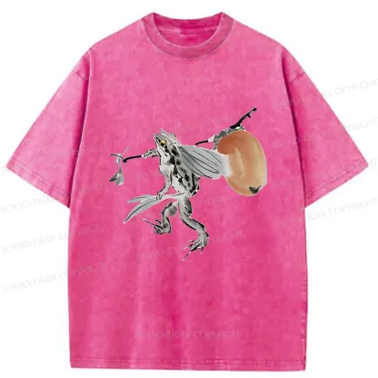 Tokyo-Tiger Frog About To Travel Washed T-Shirt