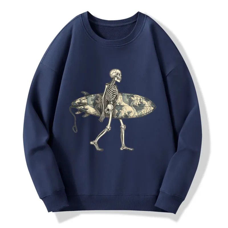 Tokyo-Tiger Skeleton Ready To Go Surfing Sweatshirt