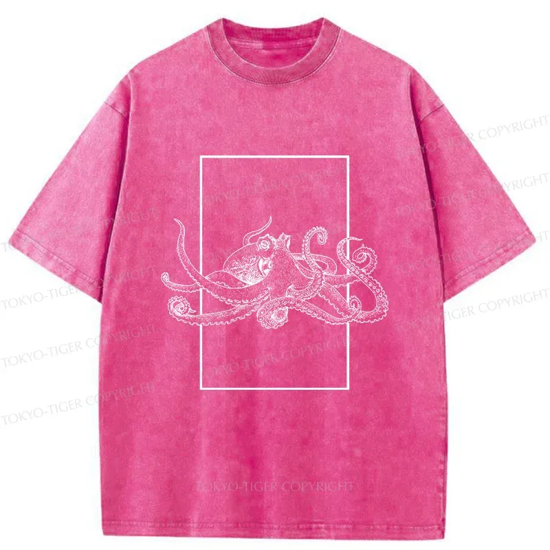 Tokyo-Tiger Japanese Giant Octopus Washed T-Shirt