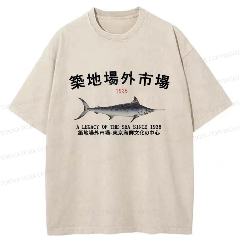 Tokyo-Tiger Vintage Tsukiji Fish Market Washed T-Shirt