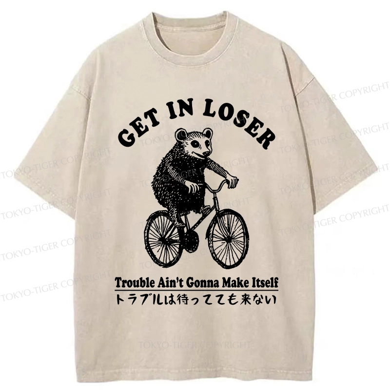 Tokyo-Tiger Get In Loser Opossum Washed T-Shirt