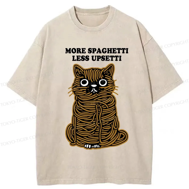 Tokyo-Tiger More Spaghetti Less Upsetti Cat Washed T-Shirt