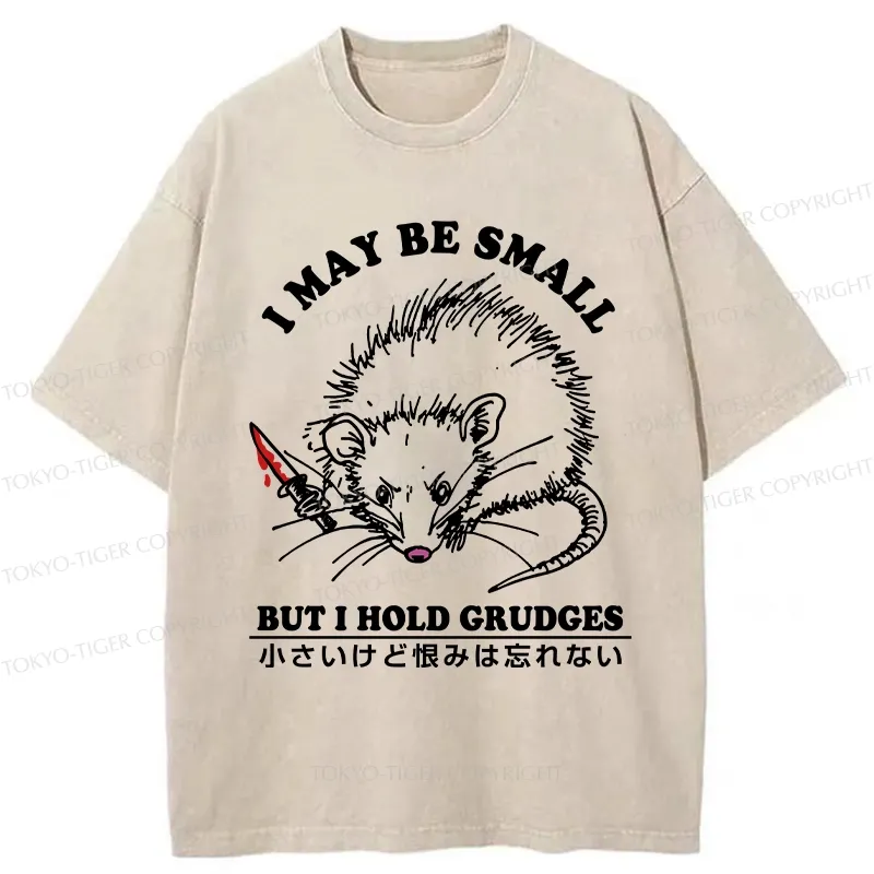 Tokyo-Tiger Mouse Holds A Grudge Funny Washed T-Shirt