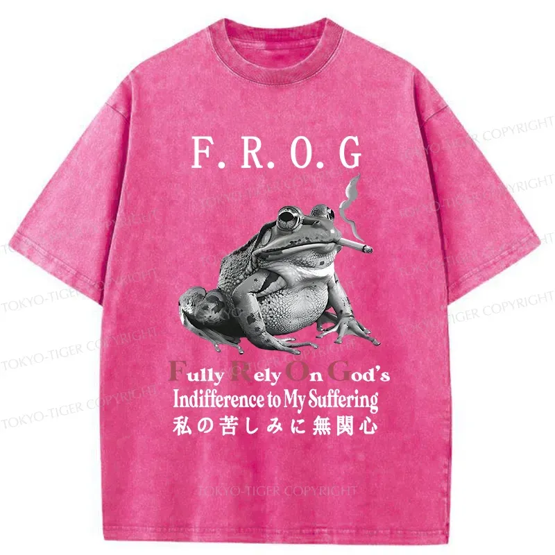 Tokyo-Tiger Indifferent Frog Washed T-Shirt