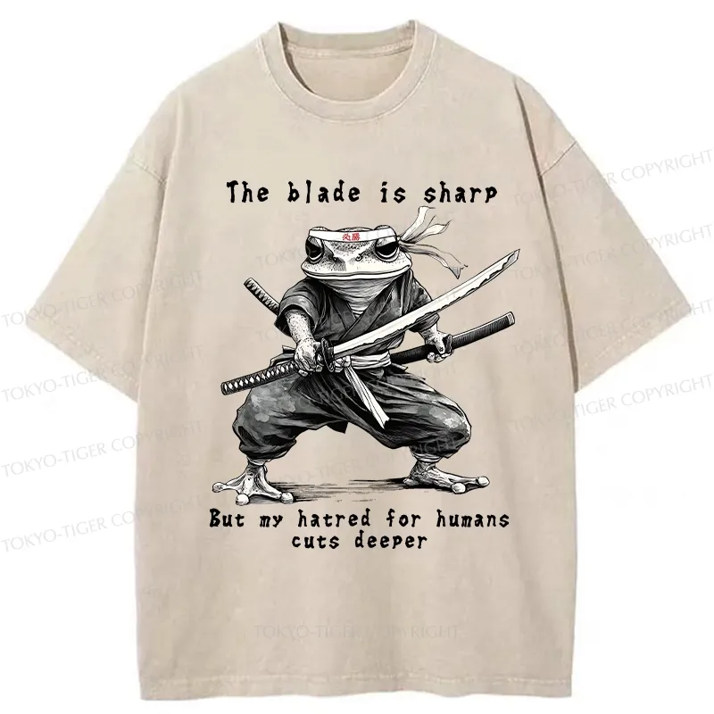 Tokyo-Tiger Attack Human Frog Ninja Washed T-Shirt