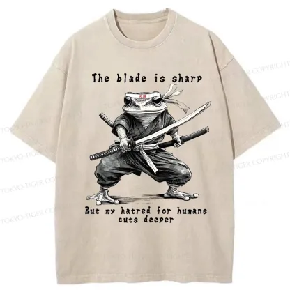 Tokyo-Tiger Attack Human Frog Ninja Washed T-Shirt