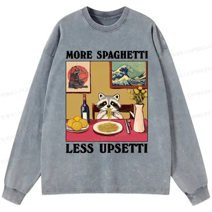 Tokyo-Tiger More Spaghetti Less Upsetti Japanese Washed Long Sleeve T-Shirt