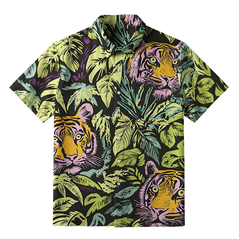 Tokyo-Tiger Tiger In The Jungle Button-up Shirt Sale