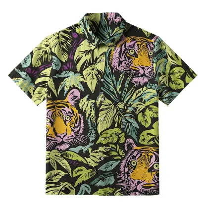 Tokyo-Tiger Tiger In The Jungle Button-up Shirt