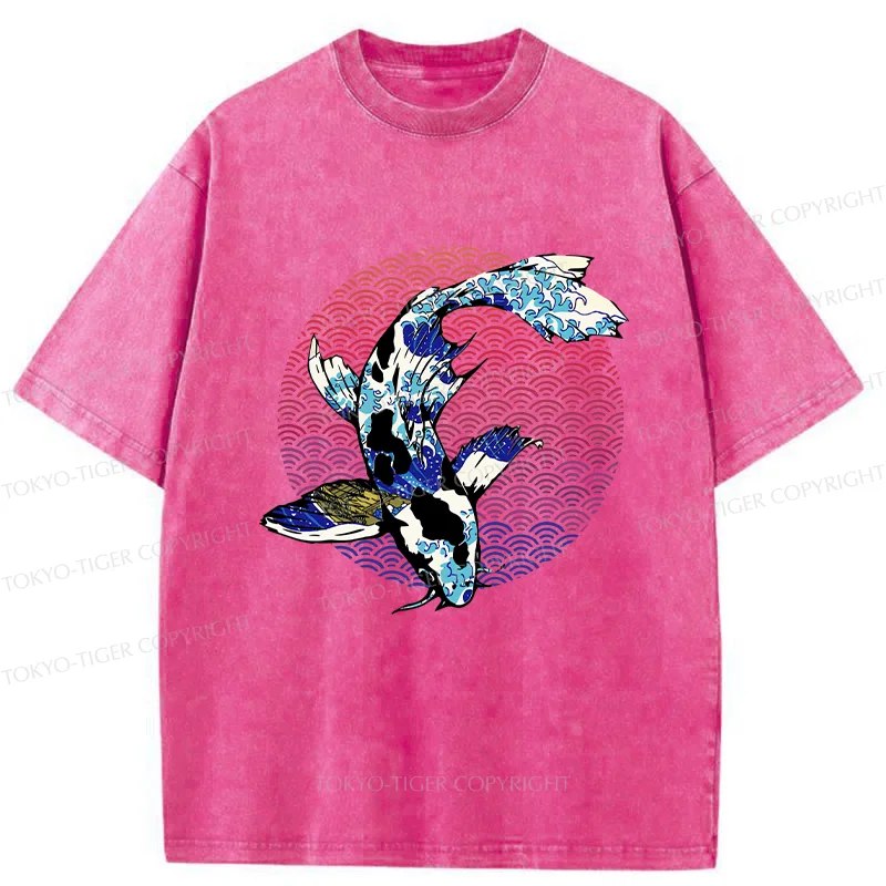 Tokyo-Tiger Vintage Japanese Koi Washed T-Shirt