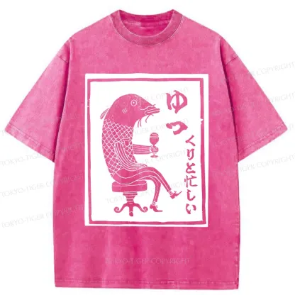 Tokyo-Tiger Retro Fishman Washed T-Shirt