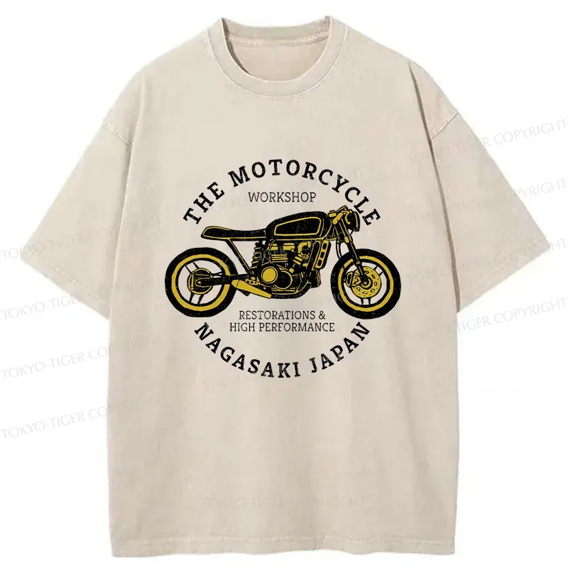 Tokyo-Tiger Japanese Motorcycle Washed T-Shirt