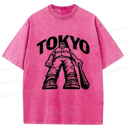 Tokyo-Tiger Japanese Baseball Washed T-Shirt
