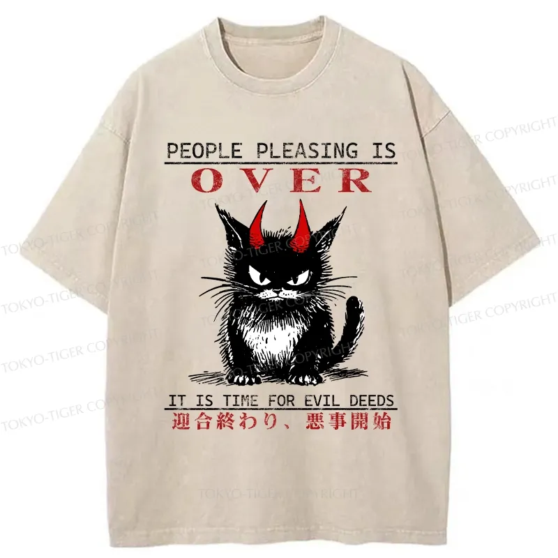Tokyo-Tiger It Is Time For Evil Deeds Washed T-Shirt