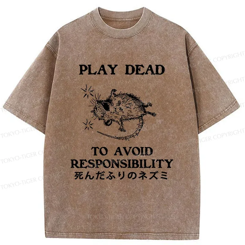 Tokyo-Tiger Escapist Mouse Washed T-Shirt
