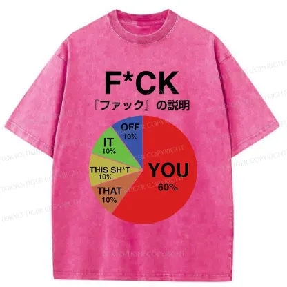 Tokyo-Tiger Proportion Of Main Word Combination Washed T-Shirt