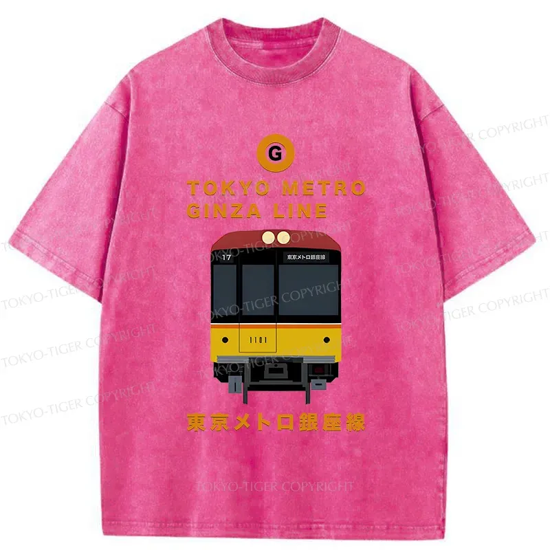 Tokyo-Tiger Tokyo Metro Ginza Line Washed T-Shirt