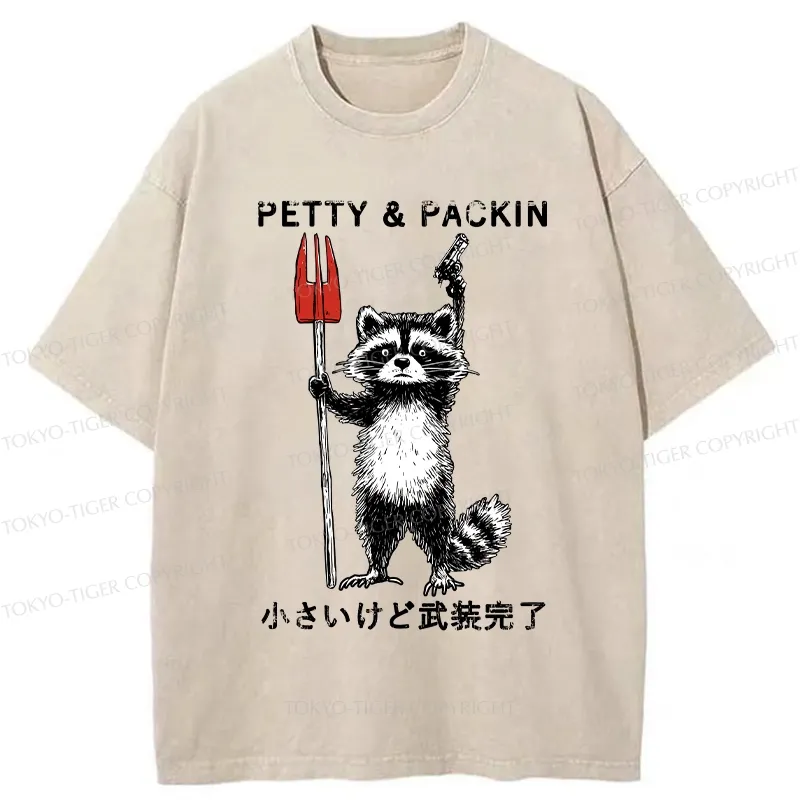 Tokyo-Tiger Fully Equipped Raccoon Washed T-Shirt