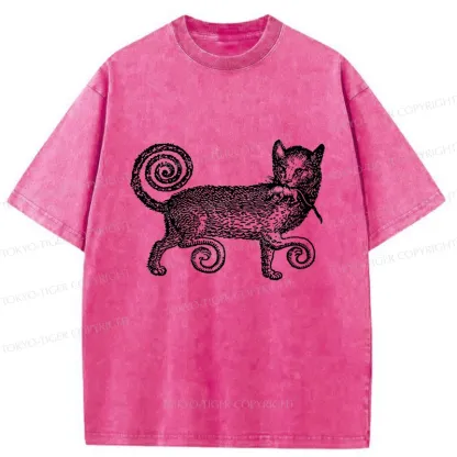 Tokyo-Tiger Cat That Caught The Mouse Washed T-Shirt