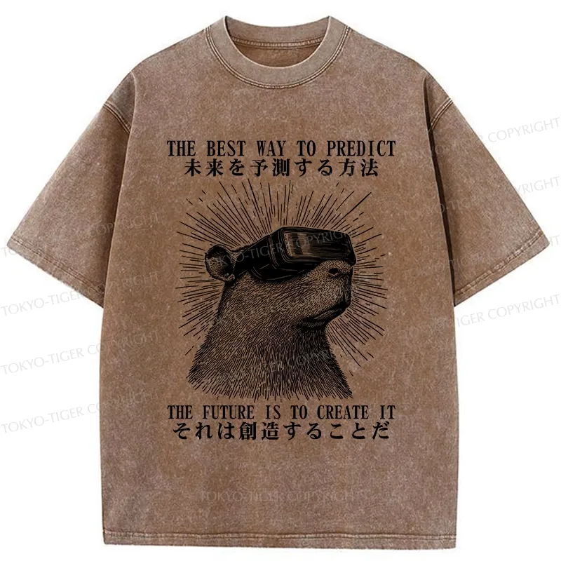 Tokyo-Tiger How To Predict The Future Washed T-Shirt