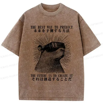 Tokyo-Tiger How To Predict The Future Washed T-Shirt