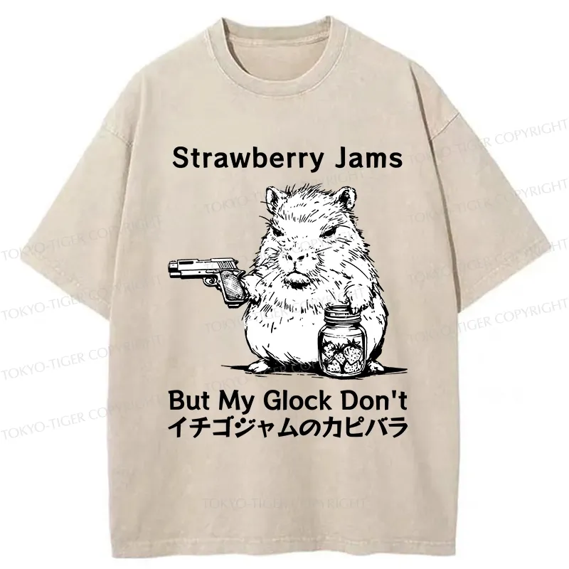 Tokyo-Tiger Strawberry Jams Capybara Washed T-Shirt